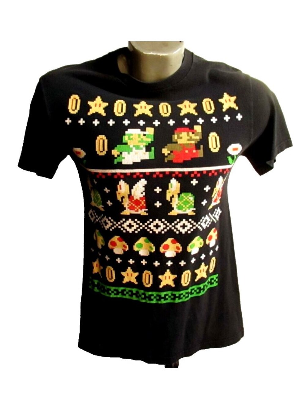 Super Mario Bros. Mens Nintendo T-shirt XS NES 8-Bit XS Black Black Turtle Bros
